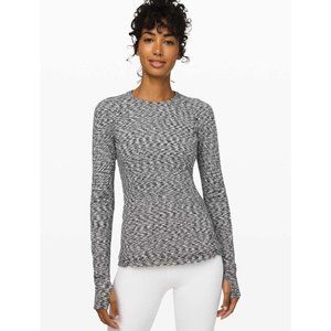 Lululemon Runderful Long Sleeve Size 10 Spaced Out Space Dye Black + White